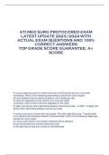 ATI MED SURG PROTOCORED EXAM  LATEST UPDATE 2023/2024 WITH  ACTUAL EXAM QUESTIONS AND 100%  CORRECT ANSWERS TOP GRADE SCORE GUARANTEE, A+  SCORE