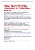 NRCME Final Exam 2023-2024  |NRCME DOT Exam Update 2023- 2024 Questions and Correct Answers  Rated A+