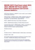 NRCME (DOT) Final Exam Latest 2023- 2024 |NRCME DOT Exam Update  2023-2024 Questions and Correct  Answers Rated A+