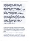 AAMC Situational Judgment Test: Practice Exam Booklet (VI = Very Ineffective ("The response will cause additional problems or make the situation worse."), I = Ineffective ("The response will not improve the situation or may cause a problem."),