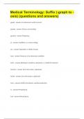 Medical Terminology Suffix (-graph to -osis) (questions and answers).