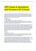 CPC Exam A Questions and Answers All Correct 