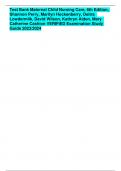 Test Bank Maternal Child Nursing Care, 6th Edition, Shannon Perry, Marilyn Hockenberry, Deitra  Lowdermilk, David Wilson, Kathryn Alden, Mary  Catherine Cashion VERIFIED Examination Study Guide 2023/2024