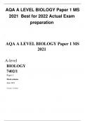 AQA A LEVEL BIOLOGY Paper 1 MS PREPARATION 2021