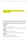  HESI A2 Biology Questions with complete solutions 2023.