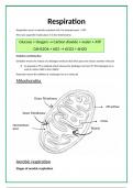 Full respiration notes including practical and ms answers