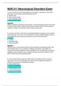 NUR 211 / NUR211 NEUROLOGICAL DISORDERS EXAM. QUESTIONS WITH VERIFIED ANSWERS.