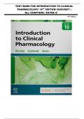 TEST BANK FOR INTRODUCTION TO CLINICAL PHARMACOLOGY 10TH EDITION VISOVSKY | ALL CHAPTERS | RATED A+