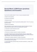 Social Work LCSW Exam (practice) Questions and Answers