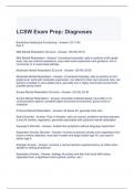 LCSW Exam Prep Diagnoses Questions and Answers