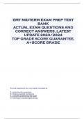 EMT MIDTERM EXAM PREP TEST  BANK  ACTUAL EXAM QUESTIONS AND  CORRECT ANSWERS, LATEST  UPDATE 2023/2024  TOP GRADE SCORE GUARANTEE,  A+SCORE GRADE 