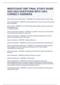 WESTCOAST EMT FINAL STUDY GUIDE 2023-2024 QUESTIONS WITH 100% CORRECT ANSWERS 