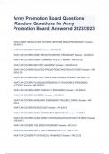 Army Promotion Board Questions (Random Questions for Army Promotion Board) Answered 2023/2023