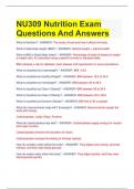 Bundle For NU309 Nutrition Exam Questions And Answers