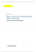 Basic and Clinical Pharmacology 15th Ed Katzung TEST BANK 2023