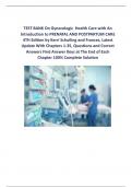 TEST BANK On Gynecologic  Health Care with An Introduction to PRENATAL AND POSTPARTUM CARE 4TH Edition by Kerri Schuiling and Frances, Latest Update With Chapters 1-35, Questions and Correct Answers Find Answer Keys at The End of Each Chapter 100% Complet