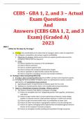 CEBS - GBA 1, 2, and 3 – Actual Exam Questions And  Answers (CEBS GBA 1, 2, and 3 Exam) (Graded A) 2023 