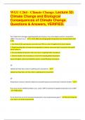 WGU C264 - Climate Change. Lecture 33: Climate Change and Biological Consequences of Climate Change. Questions & Answers, VERIFIED 2024