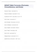 SHSAT Math Formulas (Perimeter, Circumference, and Area))verified to pass 2023