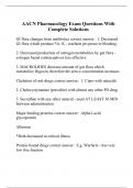 AACN Pharmacology Exam Questions With Complete Solutions