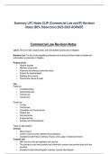 Summary LPC Notes CLIP (Commercial Law and IP) Revision Notes (80% Distinction)  AGRADE