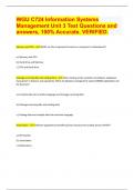 WGU C724 Information Systems Management Unit 3 Test Questions and answers, 100% Accurate. VERIFIED 2024