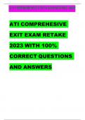 ATI COMPREHESIVE EXIT EXAM RETAKE 2023 WITH 100% CORRECT QUESTIONS AND ANSWERS