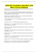 ARM 401 Vocabulary Questions with 100% Correct Solutions