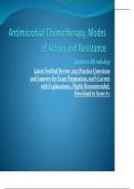 Antimicrobial Chemotherapy, Modes of Action and Resistance Lecture in Microbiology Latest Verified Review 2023 Practice Questions and Answers for Exam Preparation, 100% Correct with Explanations, Highly Recommended, Download to Score A+