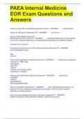 PAEA Internal Medicine  EOR Exam Questions and  Answers