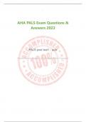 AHA PALS Exam Questions &  Answers 2023