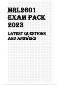 MRL2601 EXAM PACK.