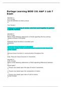 Portage Learning BIOD 151 A&P 1 Lab  Exam Latest Updated with Correct Answers /Graded A+