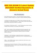 NSG 526 (EXAM 2) Latest Update 2023/2024 Verified Questions & Answers Actual Exam