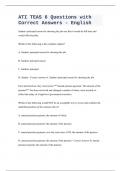 ATI TEAS 6 Questions with  Correct Answers - English  2023-2024