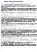 Medical-Surgical RN A Prophecy Relias 1. 1.2 milligrams is equal to how many micrograms?: 1200 mcg 2. Your post-op patient has a Jackson-Pratt (JP) drain in place. How do you ensure effective drain function?: Compress the drain, then plug the bulb to esta