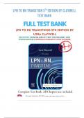 LPN TO RN TRANSITION 5TH EDITION BY CLAYWELL TEST BANK | Q&A (RATED A+) | 2023