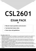 CSL2601 EXAM PACK 2024 - DISTINCTION GUARANTEED