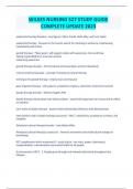 WILKES NURSING 527 STUDY GUIDE COMPLETE UPDATE 2023