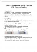 Week 1a: Introduction to CFD Questions With Complete Solutions