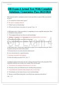 OB Exam 4 Actual Test With Complete Solutions / Guarantee Pass 2023/2024