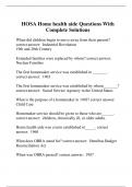 HOSA Home health aide Questions With Complete Solutions