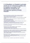 3.1.6 Equilibria, Le Chatelier's principle and Kc (3.1.6.1 Chemical equilibra and le chatelier's principle 3.1.6.2 Equilibrium constant Kc for homogenous systems) Already Passed!!