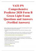 VATI PN Comprehensive Predictor 2020 Form B Green Light Exam Questions and Answers (Verified Answers)