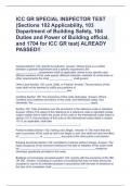 ICC GR SPECIAL INSPECTOR TEST (Sections 102 Applicability, 103 Department of Building Safety, 104 Duties and Power of Building official, and 1704 for ICC GR test) ALREADY PASSED!!