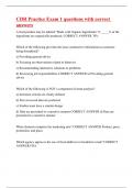 CDR Practice Exam 1 questions with correct answers