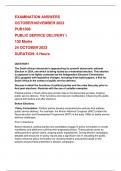 PUB1508 EXAMINATION 23 OCTOBER 2023 Quality answers