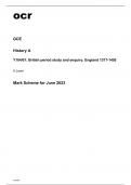 ocr A Level History A Y104/01 June2023 Question Paper and Mark Scheme.