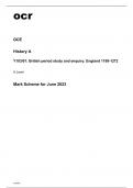 ocr A Level History A Y103/01 June2023 Question Paper and Mark Scheme.