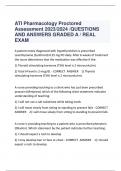 ATI Pharmacology Proctored Assessment 2023/2024 /QUESTIONS AND ANSWERS GRADED A / REAL EXAM